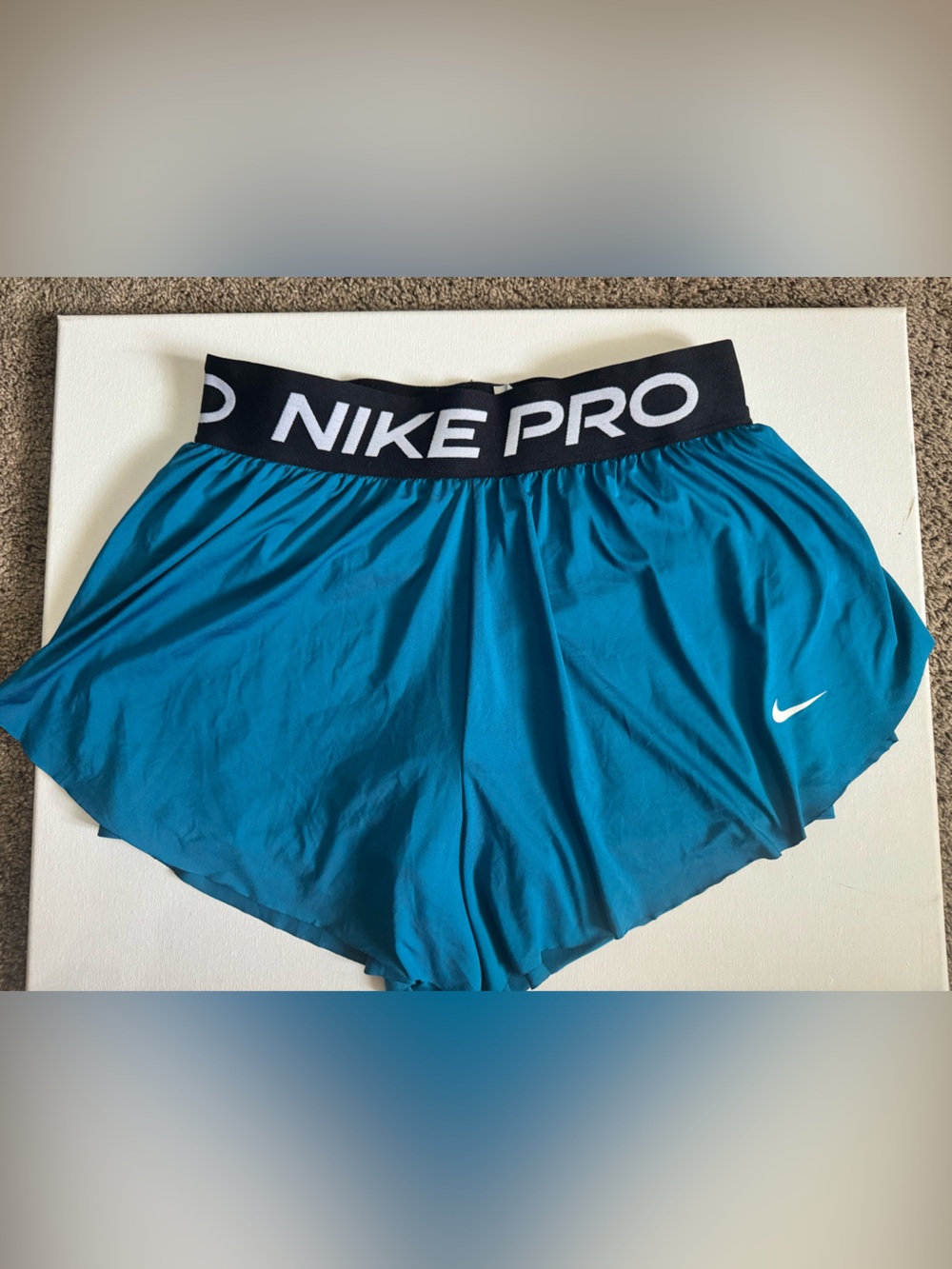 Nike Pro Dri-FIT Athletic 2 in 1 Shorts in Teal